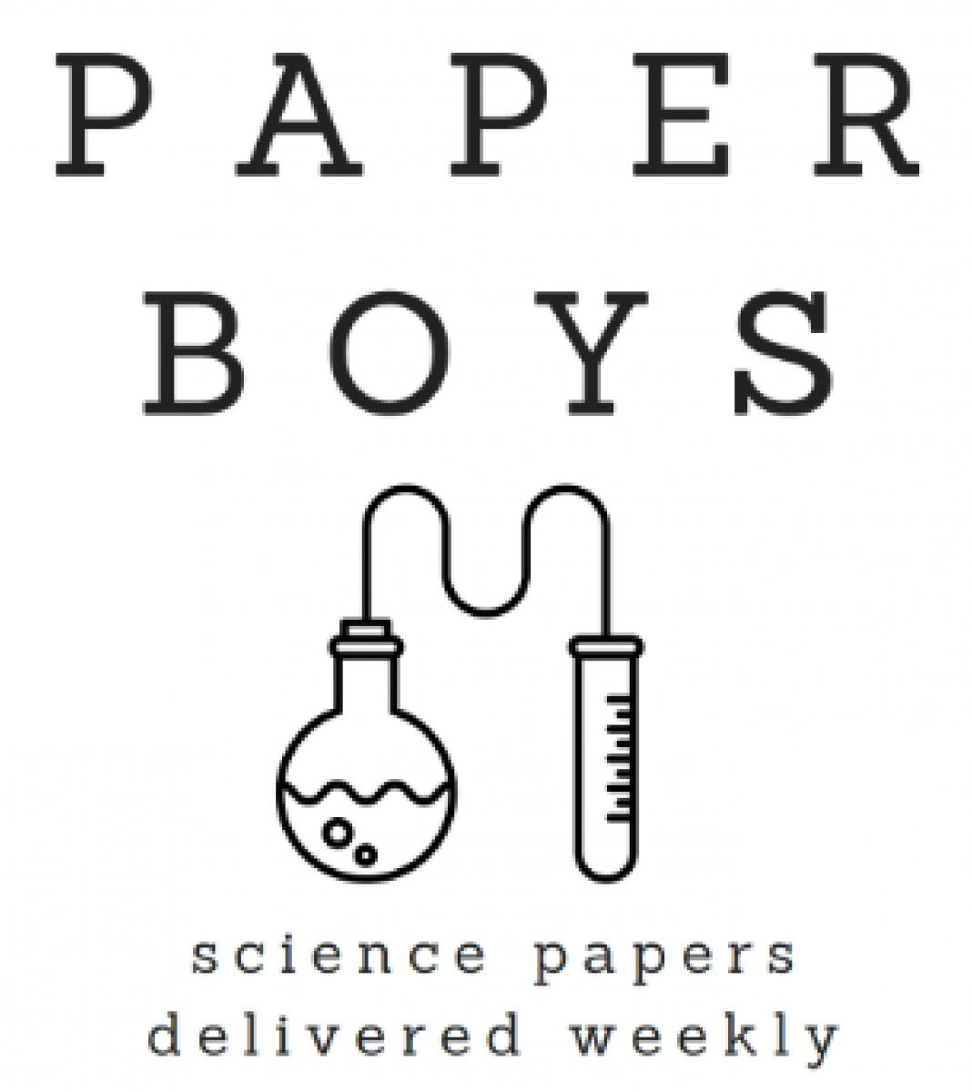 Paper Boys logo "Science papers delivered weekly"