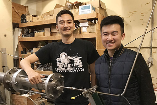 two students in a lab