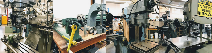 Collage of machine shop equipment