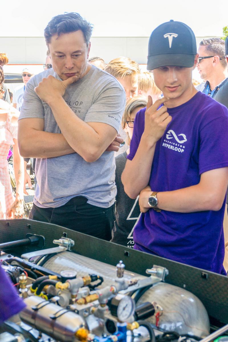 Mitchell Frimodt and Elon Musk