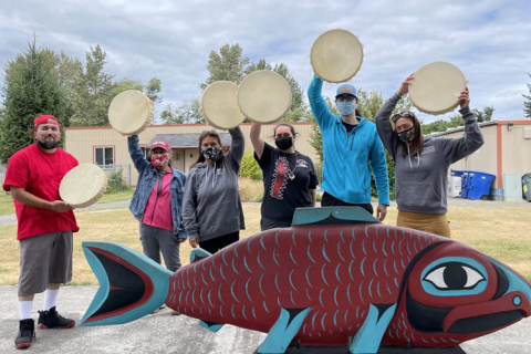 Stephanie Bostwick (far right) teaches engineering at Northwest Indian College on Lummi Nation land near Bellingham, WA.