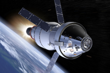 A rendering of the Orion spacecraft