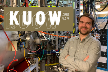 KUOW logo and Chris Hansen photo