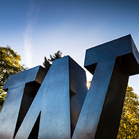 W bronze sculpture