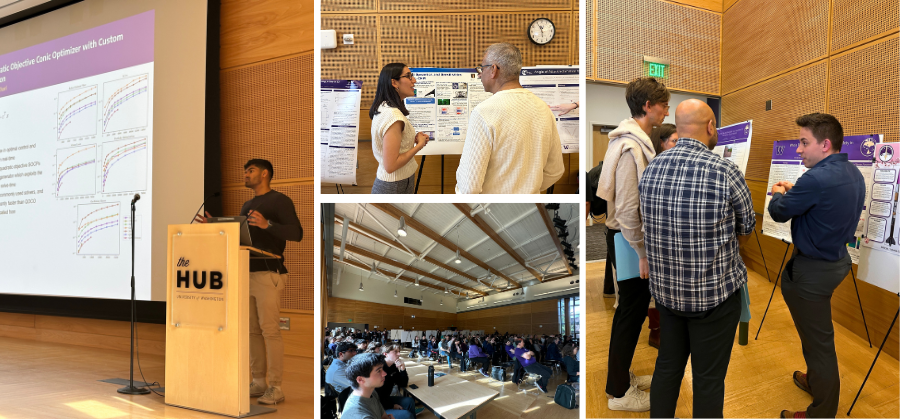 A collage featuring individuals in a poster sessions event