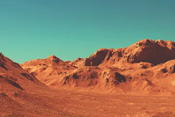 Martian-like red landscape
