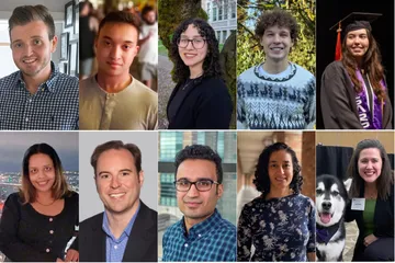 Ten smiling award-winners.