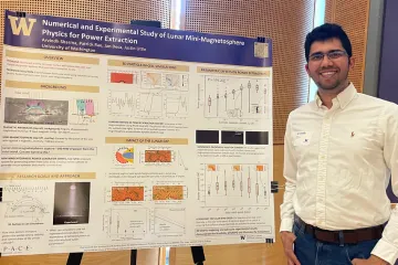 Arvindh Sharma with his research poster.