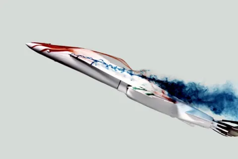 1/48 scale model of an F-18 aircraft in Flow Visualization Facility.